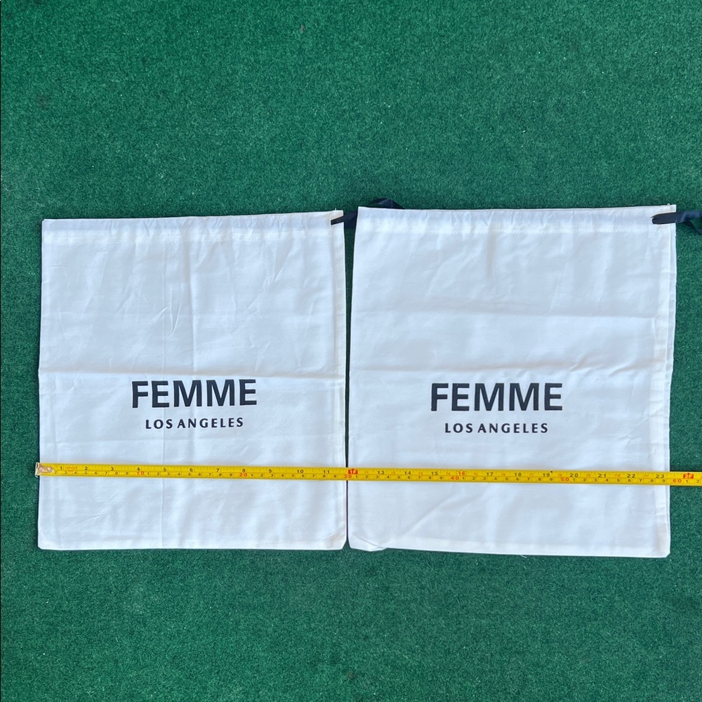 La Femme White FEMME Los Angeles Drawstring Dust Bags (Pair)